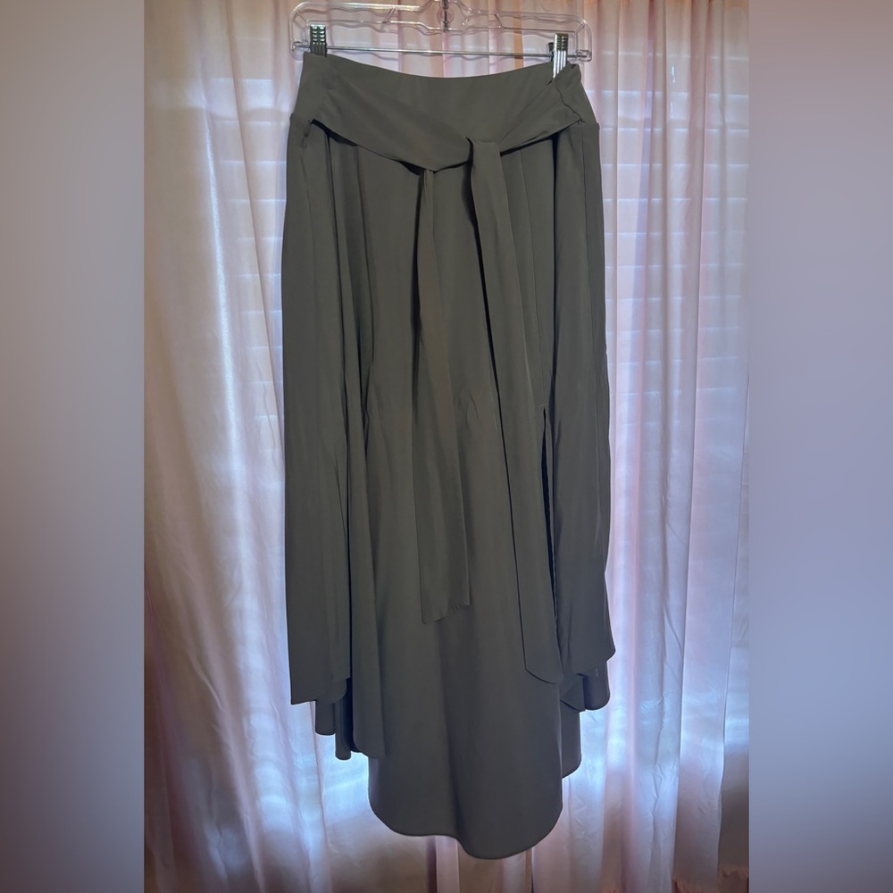 HALARA Grey Maxi Skirt with Waist Tie and built in shorts